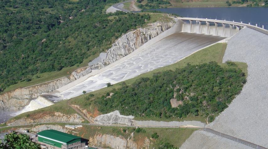Water is transferred via a pipeline to the Mpofana River feeds Midmar Dam which
