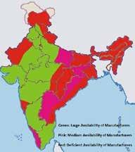 3. Geographical Spread of Farm Implement Manufacturers in India The adoption of mechanization technology depends upon the local manufacture and after sales-services besides credit and financial