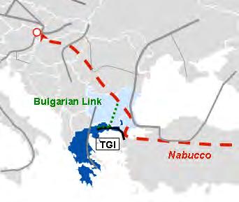 Greece can gain the benefits from Nabucco as much as dedicated transit countries such as Bulgaria Baumgarten Europe s gas hub to its key liquid markets Bulgaria 3.