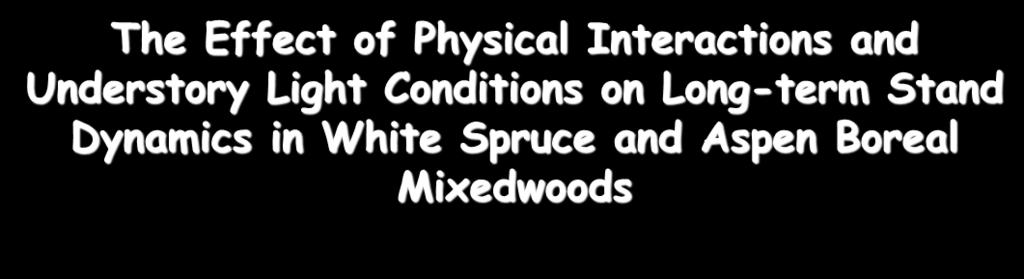The Effect of Physical Interactions and Understory Light Conditions on Long-term Stand Dynamics in White Spruce and Aspen Boreal Mixedwoods Dan