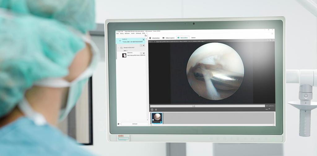 synedra Video Video Documentation in the OR synedra Video supports the typical workflows when it comes to capturing medical videos and images in an optimized way.