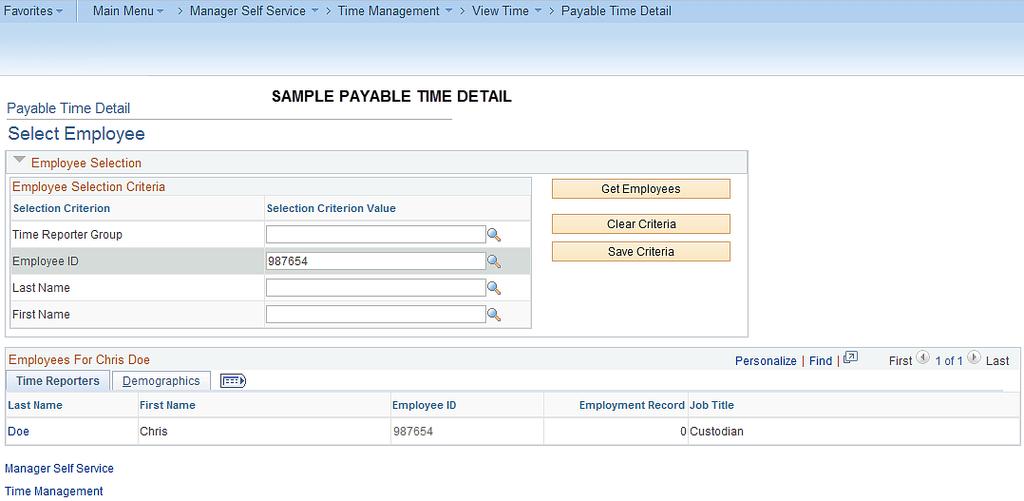 Viewing Prior Period Adjustments During post-payroll auditing of time, the Site Timekeeper can see that the adjustment was picked up. Verify Prior Period Adjustment was processed.