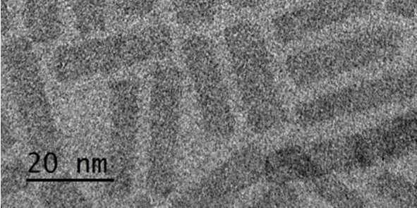 diffractogram c) of Figure 5 of the main text. On the right TEM image.