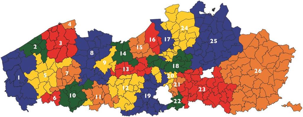 Waste management in Flanders Intermunicipal cooperation 15 308 Municipalities, 26 intermunicipal cooperations On average: 250.