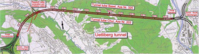 3.0 % 5.0 % km 24'886.05 Kombinierte Page 3 of 18 3. Uetliberg tunnel project components The Uetliberg tunnel consists of two parallel tubes, each 4.4 km long, which rise about 1.