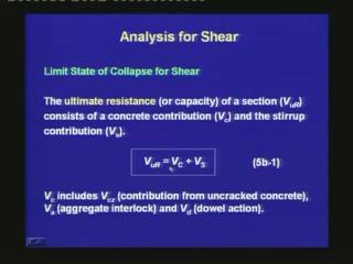 under flexural shear. The total shear capacity of the member is the summation of the capacity of concrete and that of steel.