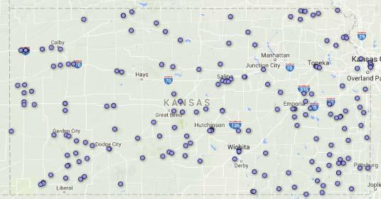 In Kansas, there are 191 non cooperative grain locations