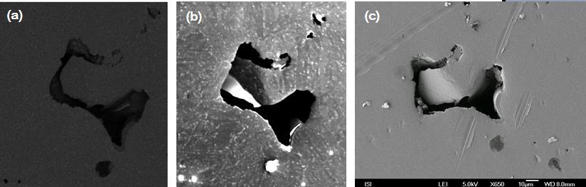 standard SEM. This benefit of the SLEEM is demonstrated with study of dispersion of the precipitates in CB2 steel. Fig. 4 shows the contrast evolution between some precipitates and the basic material.