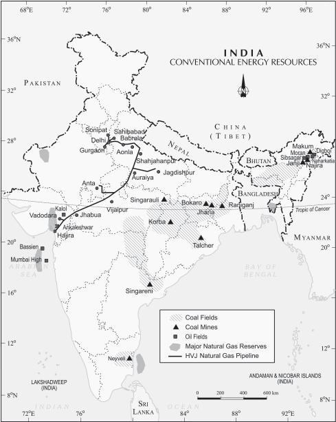 India: Distribution of Coal, Oil and
