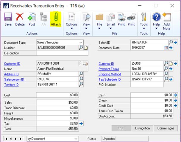 System Wide Doc Attach 70 New Attach Windows: Receivables Transaction Entry General Ledger