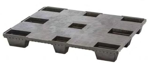 NP 800 GD EURO DISPOSABLE PLASTIC PALLET Dimensions: 1,200 x 800 x 155 mm Load-bearing capacity: 1,000 kg dynamic Deadweight: 7.