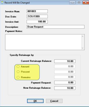 The builder can send in a Retainage Payment Request without setting retainage as due.