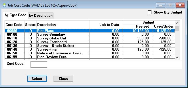 AP Add/Edit Select Job Cost Code Software Report: 5177 Changed the job information that is displayed when a user is entering an AP invoice and