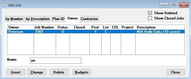 JC Maintenance Added Filters Software Report: 5285 The Job Maintenance screen has TABS to