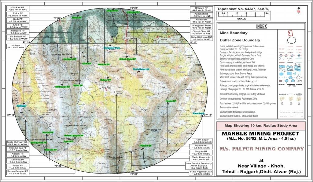 Marble Mining Project, M. L. No. 500/03, Area 4.0 ha. District:Alwar (Raj.). falling in Palpur- Dundpuri Mining Cluster No.