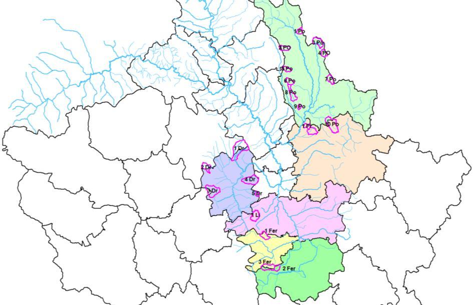 Map 23: Location of possible sites for water storage in the Ibër River Basin.