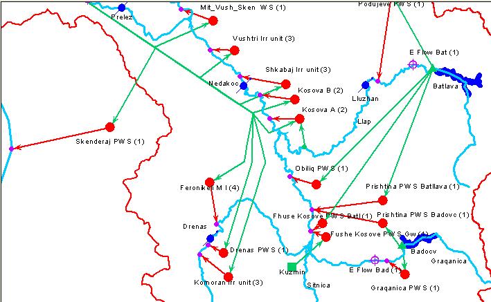 LEGEND Figure 12: WEAP scheme of the Ibër Lepenc canal water