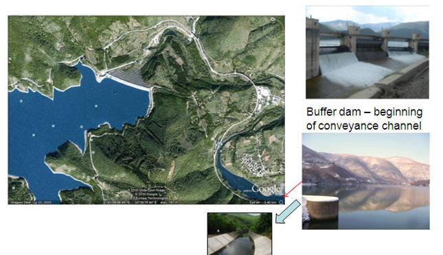 Picture 4: Pictures of the links between the Gazivoda dam and the second dam and the Gazivoda spillway (Source: Google Earth and F.