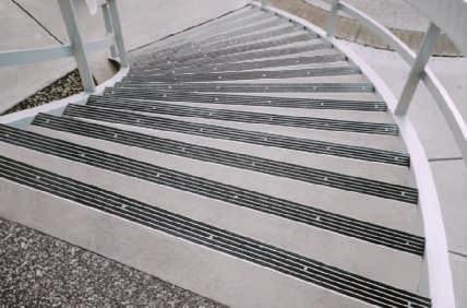 SUPERGRIT Safety Treads SUPERGRIT Treads Provide... A heat-treated, corrosion resistant, extruded aluminum base with satin/ lacquered finish.