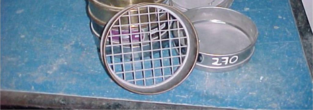 The sieving method involves placing a series of sieves on a blind plate, a sieve over another one increasing