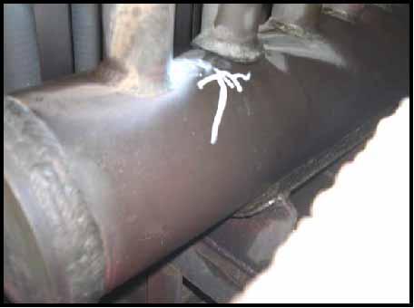 weld at one of the tube to header joints