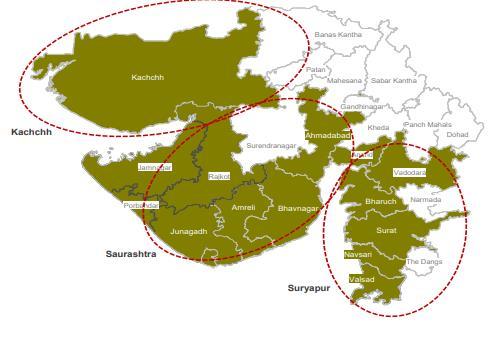 Coastal Employment Zones (CEZs) Government of India is developing three coastal economic zones in Gujarat and has identified six sites in the state in the first phase under the Sagarmala scheme.