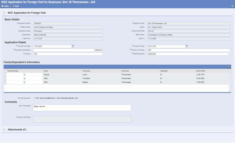 Sample Screen Shots NOC for Personal Foreign Visit