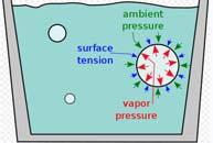 vapor pressure of liquid = pressure of surrounding atmosphere Water in a closed system with a