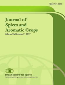86 Journal of Spices and Aromatic Crops Vol. 26 (2) : 86-90 (2017) Indian Society for Spices doi : 10.25081/josac.2017.v26.i2.