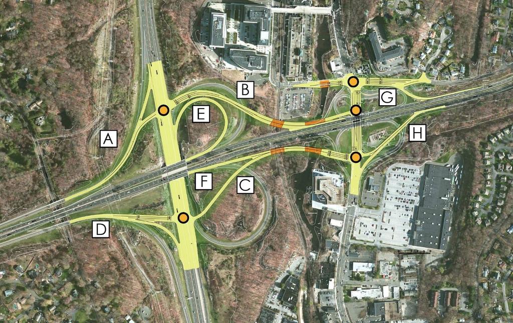 Alternative 26 Interchange Configuration Make all connections (Route 7 / Main Ave) Number of lanes on
