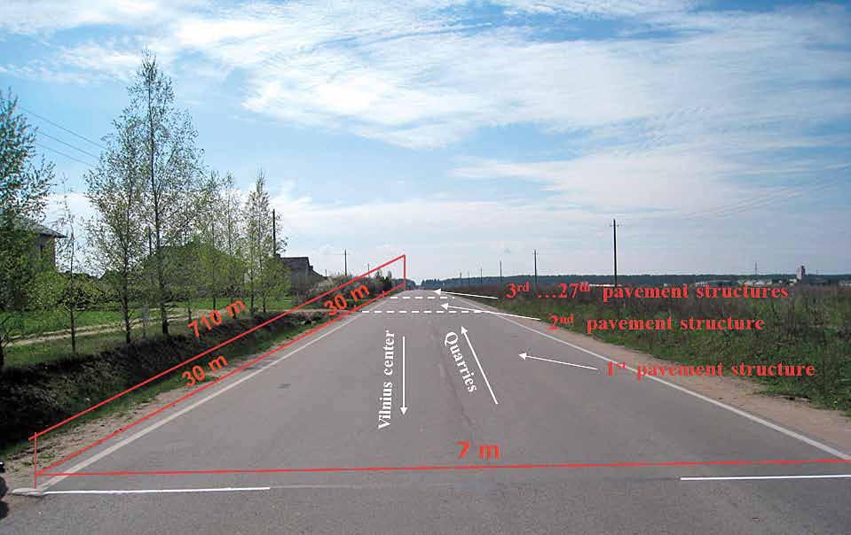 CONSTRUCTION PHASE The location in Pagiriai (about 20 km from the capital of Lithuania Vilnius) was selected for constructing the Test Road section.