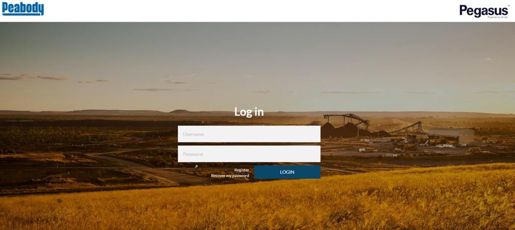 Once on the home page for the Peabody Contractor Management System, enter your login details and click Login.