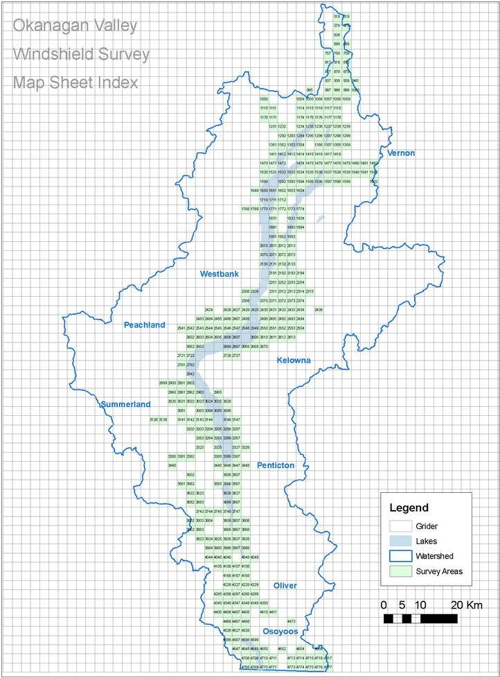 The Okanagan Basin developed area is