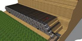 Reinforcement to the length specified in the design Geogrids are manufactured in two directions Uni-axial or Bi-axial.