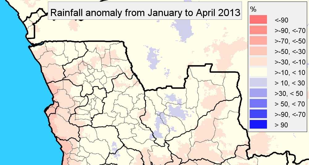 For the 2013 season again significant parts of the country received clearly below average
