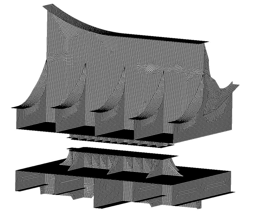 Section 5 Figure 3 Example of a vertical support fine mesh model 4.2 Modelling of transverse supports The transverse extension of the local model should in general be as for the vertical supports.