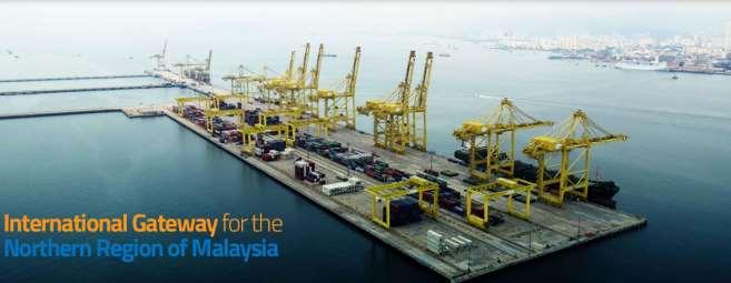 PENANG PORT Capacity up to 2 million TEU p.a. Penang Port FY 2015, it has handled 1.3 million TEU p.a. Able to serve larger vessel capacity (5000 TEU Vessel) Strategically located at the Straits of Malacca, one of the busiest shipping route in the world.