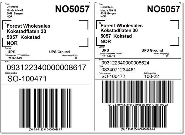 Labels Labels for inbound and outbound shipments: Receiving labels: originating in the Purchase Receipt process can be printed on standard ¼ page labels using a standard printer we suggest red labels