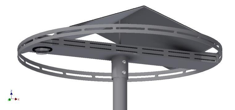 efficiency of the panels reduces side profile of the lighting fixture and reduces wind resistance, wind