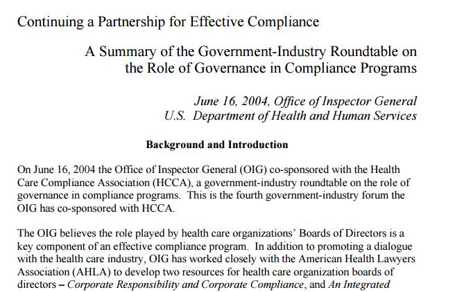 OIG Publication of Resources for Boards Published Dec.