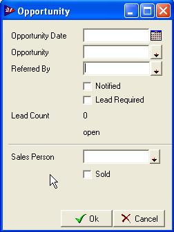 The items displayed in the CUSTOMER OPPORTUNITY PROFILE can also be converted to a mailing list by accessing the CUSTOMER OPPORTUNITY REPORT. 1.