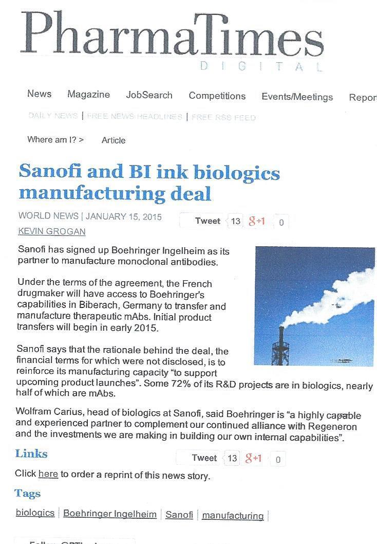 Sanofi R&D - 72% Biologics & 50%