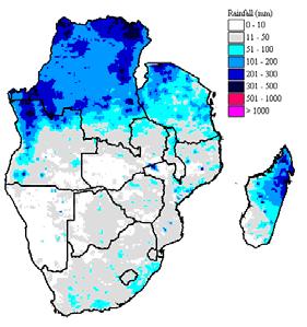 dry spell (in ruary) in eastern/central Zimbabwe, central Mozambique, and parts of Zambia.