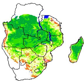 During this period, most of the region (apart from northern Angola, DR Congo, Tanzania, and northern Madagascar) received very little rain (less than 50 mm).