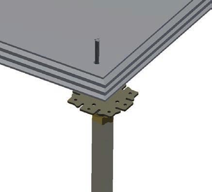 can be directly applied. The stringerless under-structure is secured onto the existing slab by using either pedestal adhesive, or being pinned or bolted.