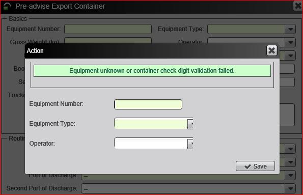 To pre-advise an export container in CAP: 1. Click on the Gate Menu then click Pre-advise Export. Result: The Pre-advise Export Container form will be displayed.