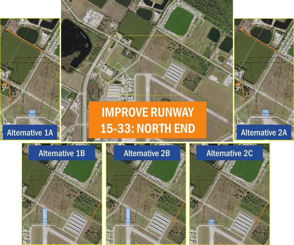 Runway 15-33 Improvement Alternatives North End Improvement alternatives on the north end of the runway