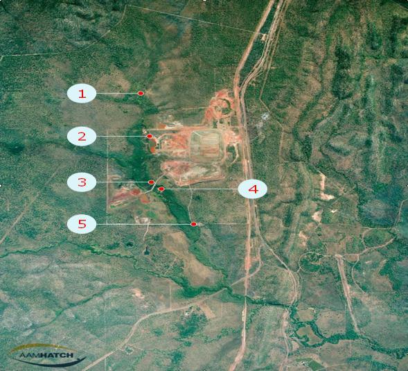 RESULTS AND DISCUSSION Woodcutter mine site in Australia Initially 5 sets of DGTs were deployed in Woodcutter Creek in the vicinity of Woodcutters mine site in June 2010 to identify the bioavailable