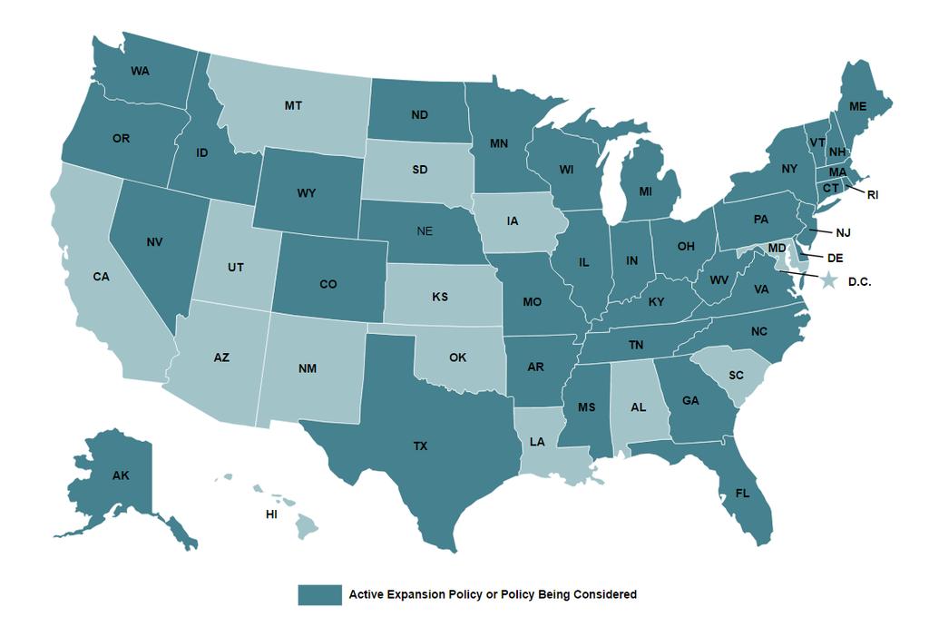 States with Infrastructure Expansion Programs 36 states presently have