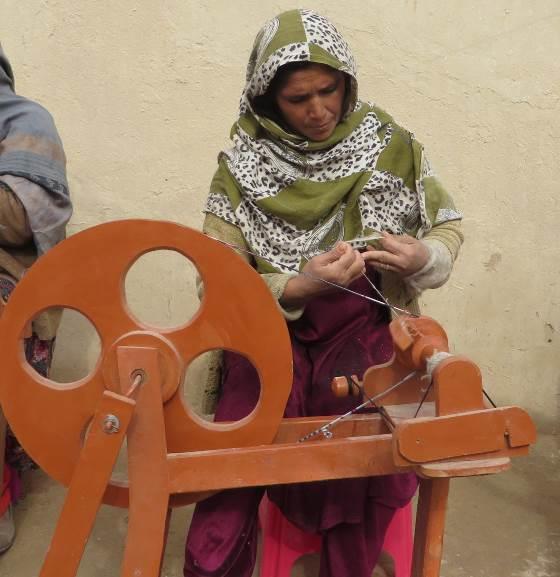 Nargis along with 60 other female members mobilized in to different Wool Spinning Common Interest Groups in Sholgara district of Balkh Province two years ago.
